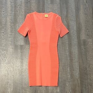Torn by Ronny Kobo Vibrant Coral Mini Dress